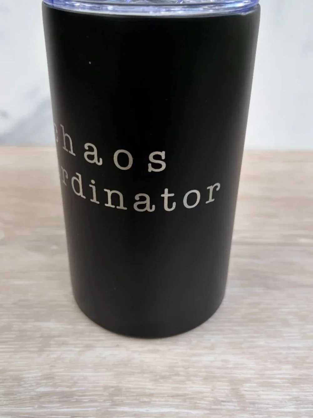 Chaos Coordinator Tumbler 12 oz Black Stainless Steel Insulated Coffee Mug